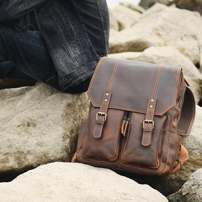 Sac à dos en cuir marron | BOSTON