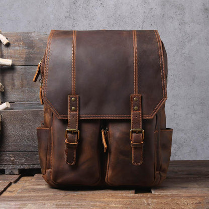 Sac à dos en cuir marron | BOSTON
