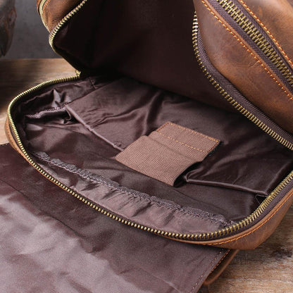 Sac à dos en cuir marron | BOSTON