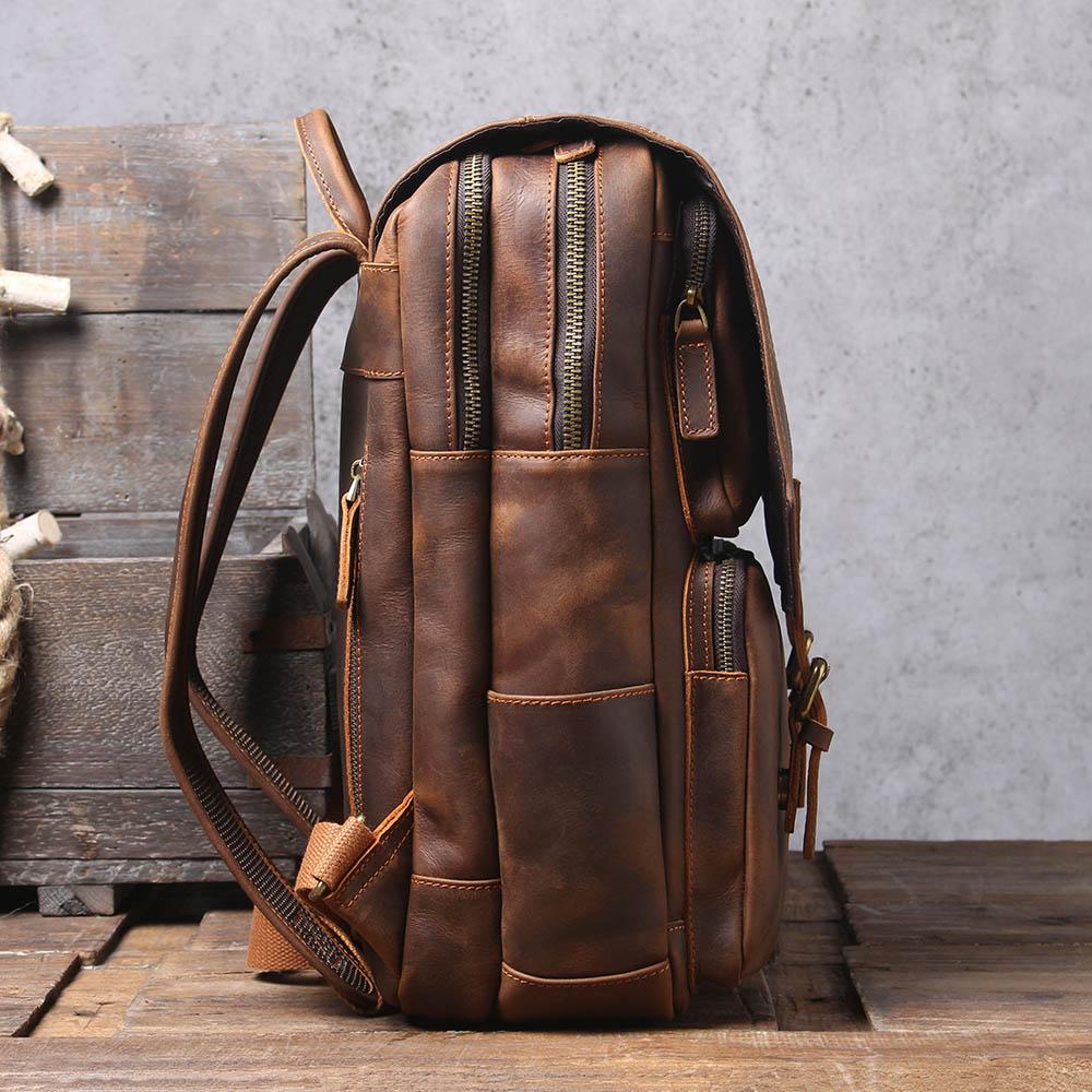 Sac à dos en cuir marron | BOSTON