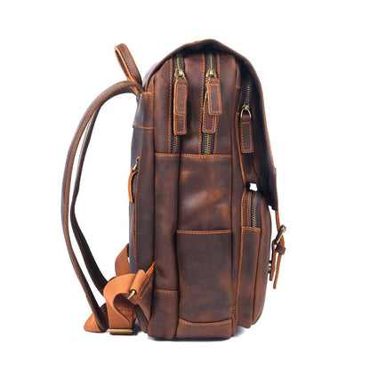Sac à dos en cuir marron | BOSTON