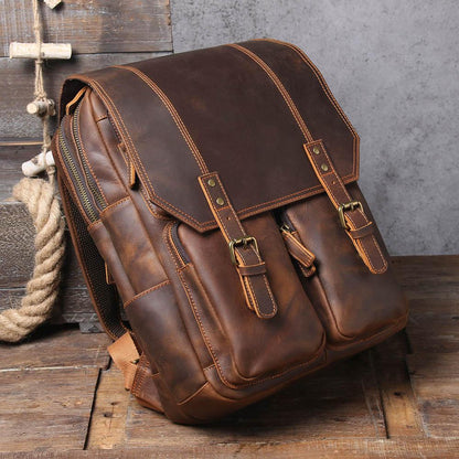 Sac à dos en cuir marron | BOSTON