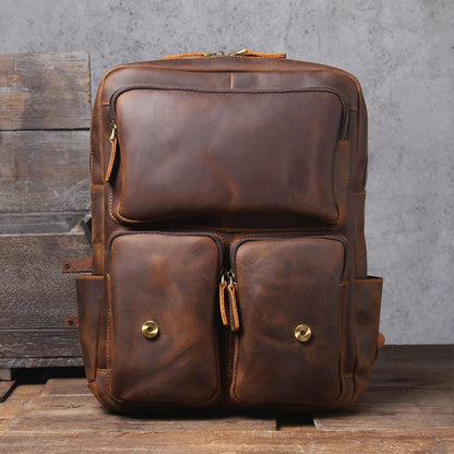 Sac à dos en cuir marron | BOSTON