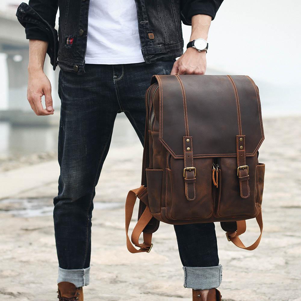 Sac à dos en cuir marron | BOSTON