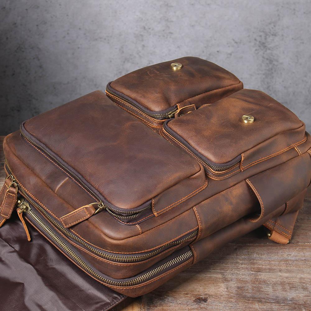 Sac à dos en cuir marron | BOSTON